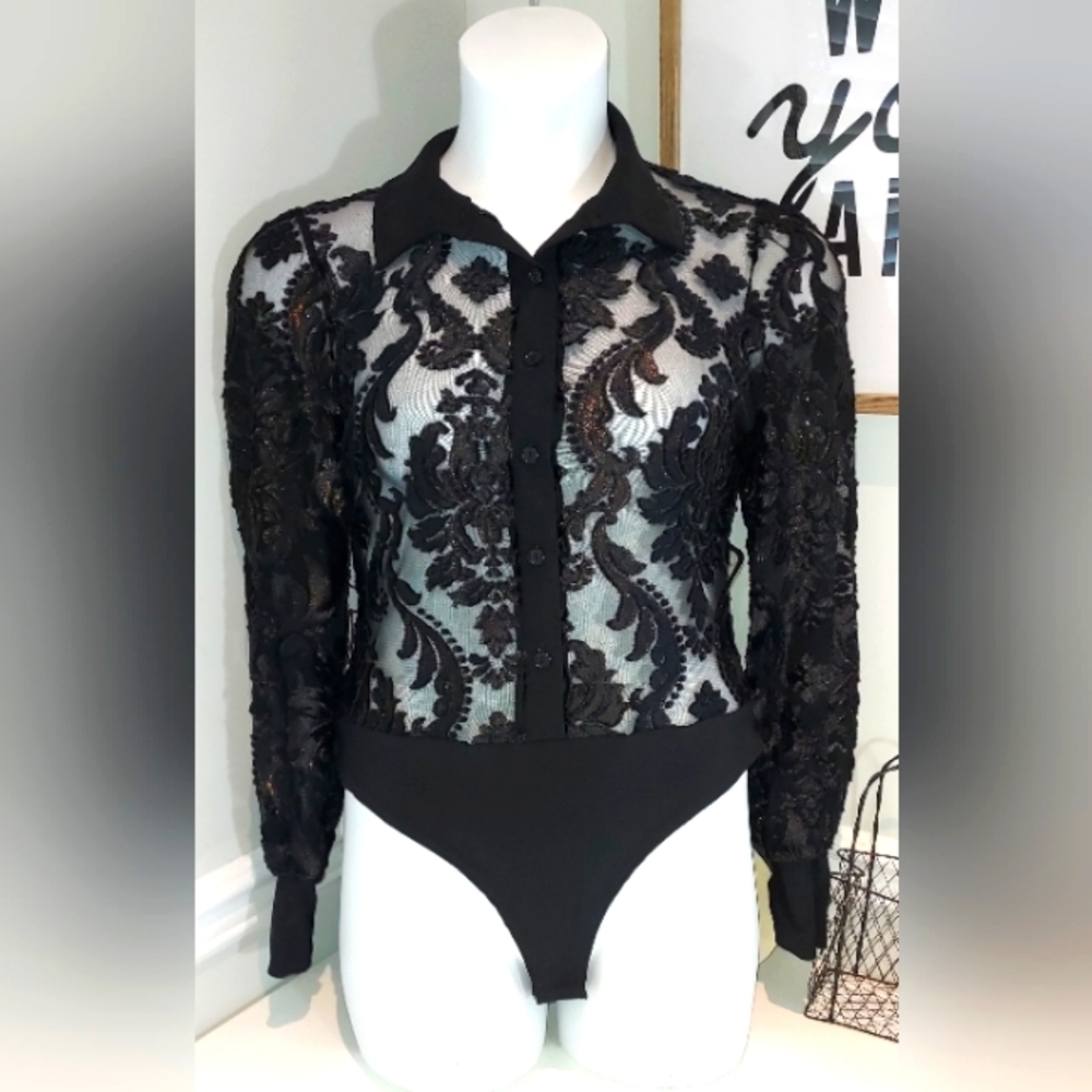 Fashion Nova Most Praised Shirt Bodysuit Size Large NWT